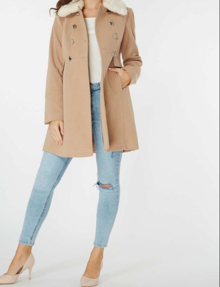 🖤Fur Collar Pea Coat